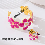 Brushed Iron Flowers Bangle for women with Electroplated Golden Plated Finish