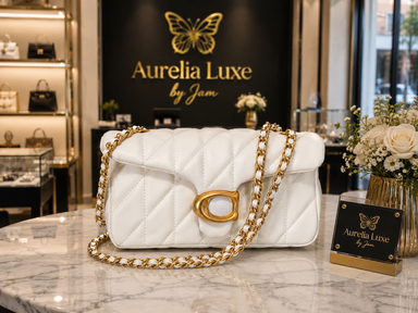 Coach Inspired Purse / Bow Sandals/ White Matching Sets
