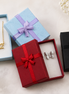 Jewelry Gifts Boxes, Cardboard Ring Boxes With Padding Gifts Paper Boxes Jewelry Storage Cube Satin Ribbons Bowknot (9 Colors, 3.15" x 1.97" x 0.98")
