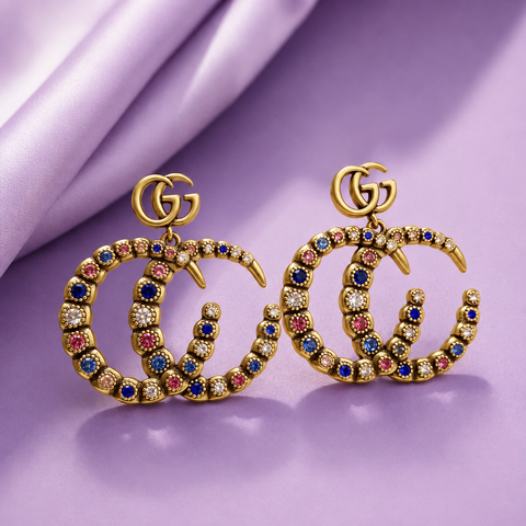 Alloy Earring With Rhinestones Stainless Steel