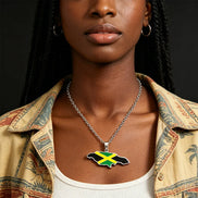 Jamaica Map Necklace & Earrings set