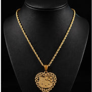 Luxe Kitty Heart Gold-Plated Stainless Steel Necklace