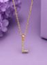 Initial Crystal Pendant Necklace Stainless Steel