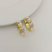 Tory Burch Enamel Flowers Earrings