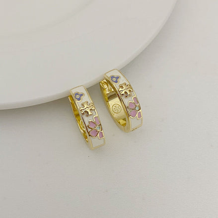 Tory Burch Enamel Flowers Earrings