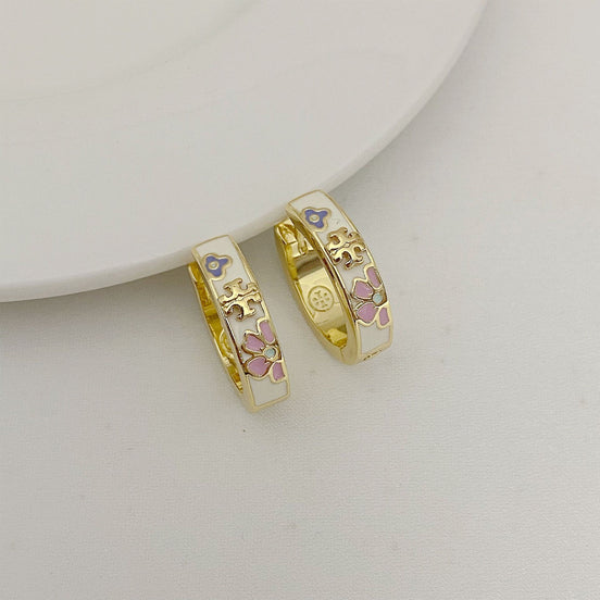 Tory Burch Enamel Flowers Earrings