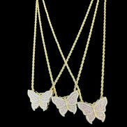 Aurelia Blush Butterfly Crystal Necklace