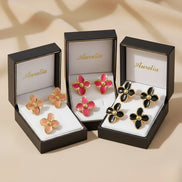 Flower Enamel Stud Earrings