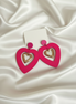 Pink Heart Board Earrings