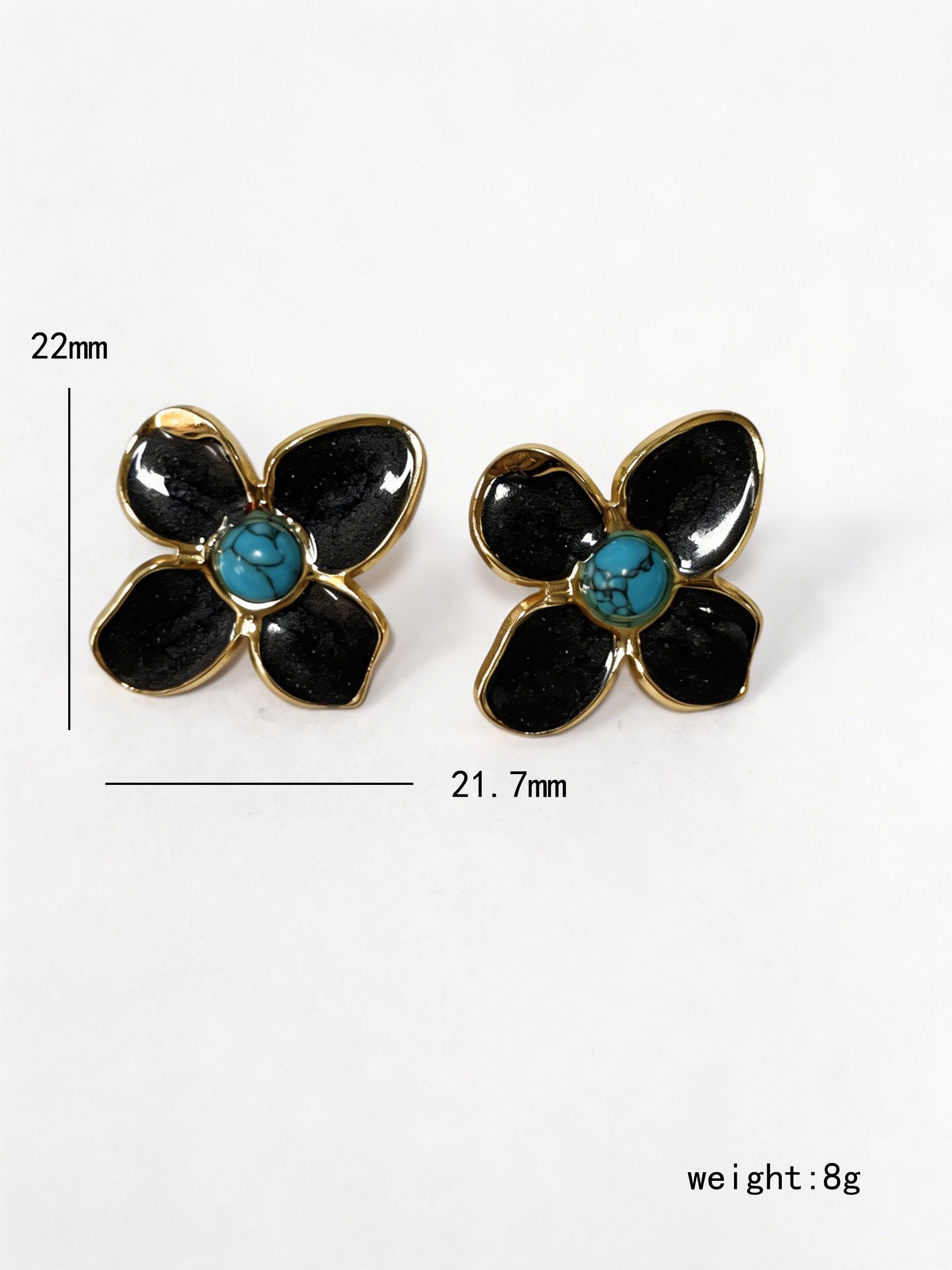 Flower Enamel Stud Earrings