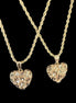 18K Gold-Plated Diamond Cut Heart Nugget Necklace