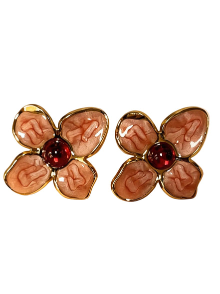 Flower Enamel Stud Earrings