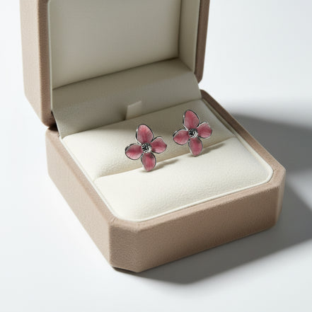 Flower Enamel Stud Earrings