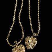18K Gold-Plated Diamond Cut Heart Nugget Necklace