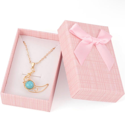 Jewelry Gift Box Set Rectangle Cardboard Paper Jewelry Boxes with Bowknot Empty Packaging Cases with Lid for Necklaces Rings Earrings Pendants Displaying